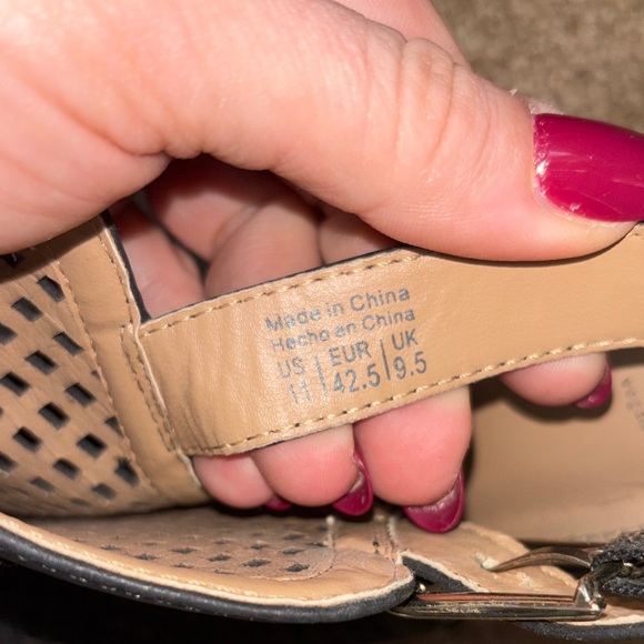 Call It Spring Black Perforated Peep-Toe Block Heel Slingbacks - Picture 5 of 5